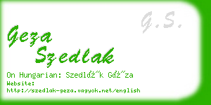 geza szedlak business card